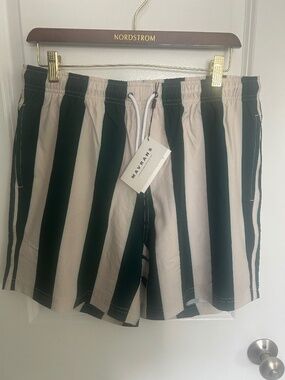 Mavrans Swim Trunks Emerald Heritage Cabana Stripe Swim Trunks, XL